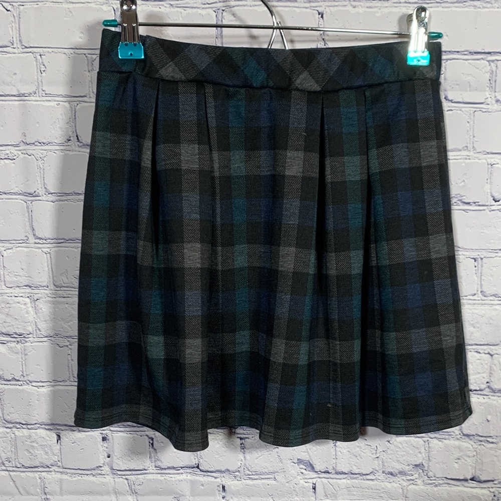 Joe B Womens VTG Plaid Mini Skirt Dark Blue Gray Black Size M Kilt Punk Grunge